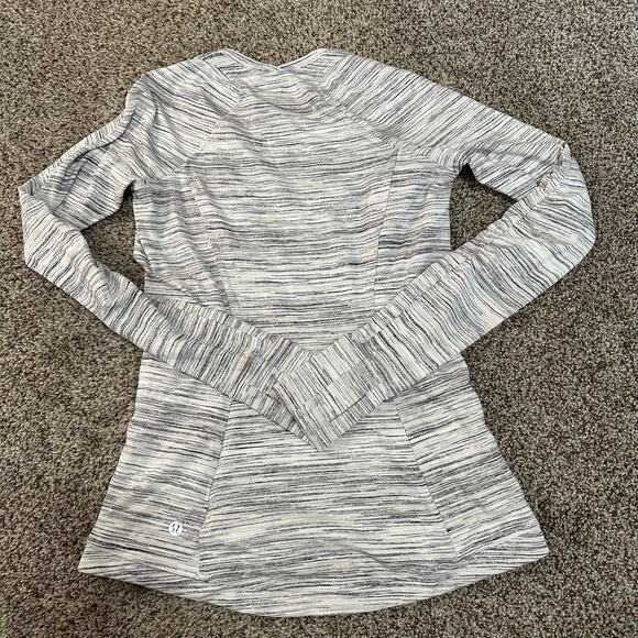 LULULEMON Women's Runderful Long Sleeve Size 4 In Space Dye Camo White Silver - Picture 2 of 13
